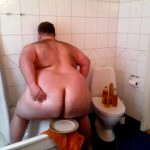 FAT Man pig Eat shit and Piss on Bathroom